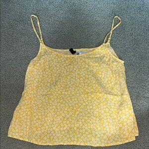 H&M Yellow Floral Spaghetti-Strap Camisole